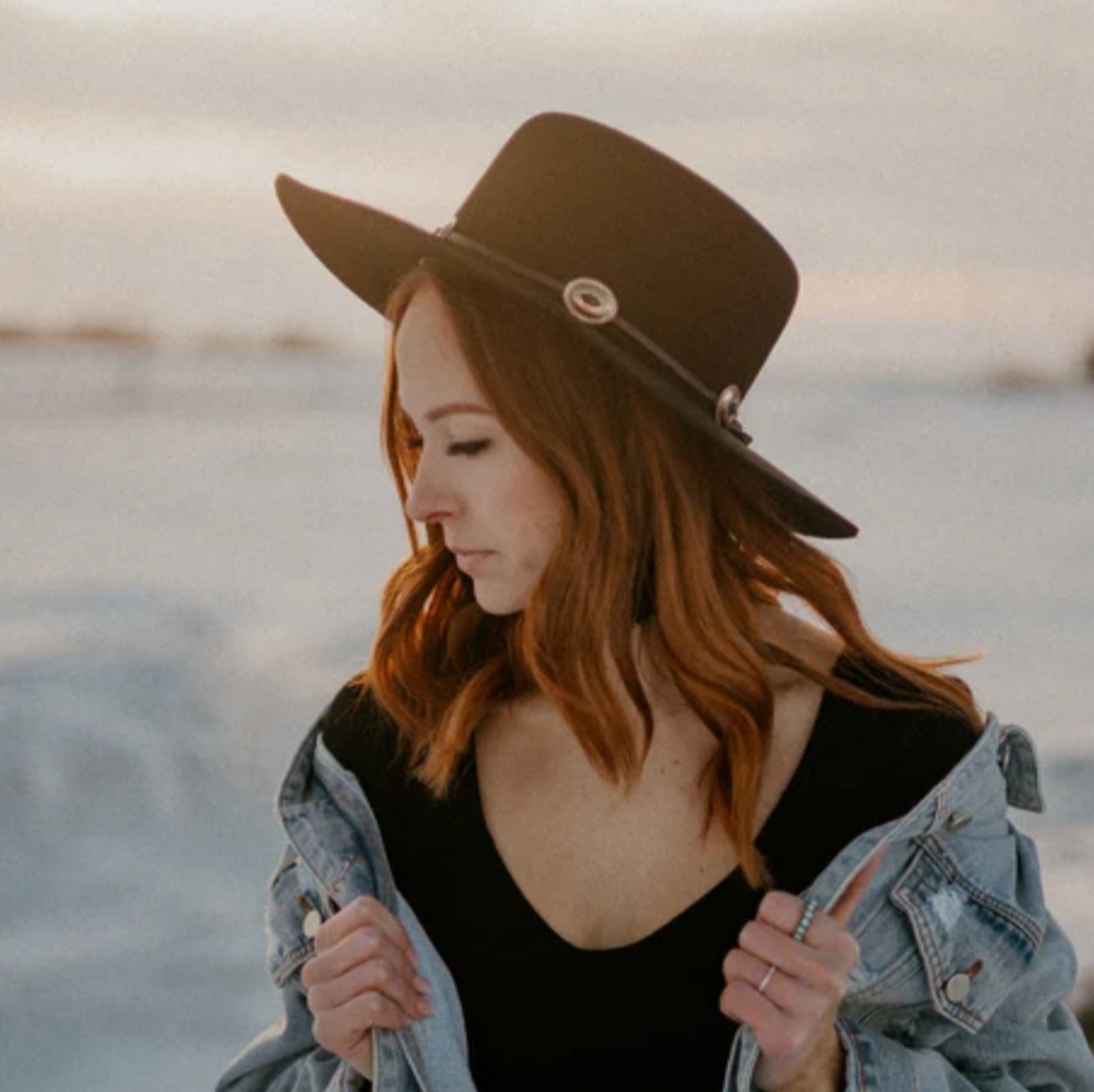 Charlie 1 Horse Stage Coach Black Wool Cowboy Hat Silver For Women Band Size 7